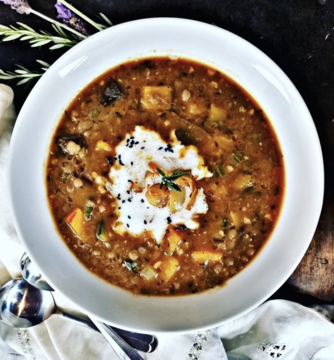 Black Lentil Vegan Soup 32 oz (made by Stephanie)